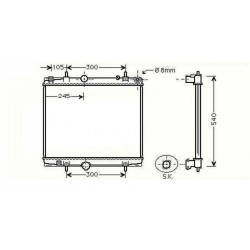 Radiateur refroidissement du moteur Citroen Jumpy 07-