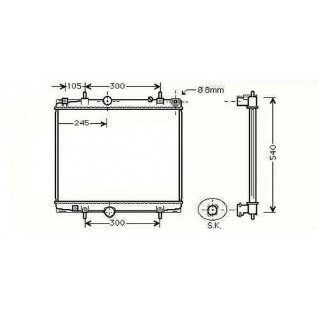 Radiateur refroidissement du moteur Citroen Jumpy 07-
