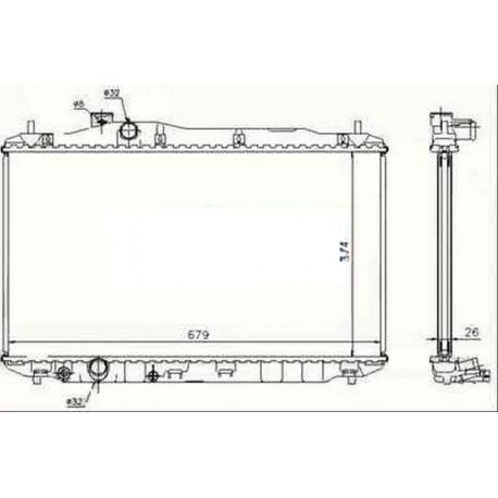 Radiateur refroidissement du moteur Honda Civic 05-08