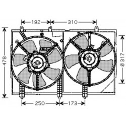  électroVentilateur double. MITSUBISHI OUTLANDER tous mod. 