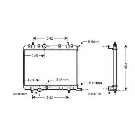 Radiateur refroidissement du moteur Peugeot 307 01-05