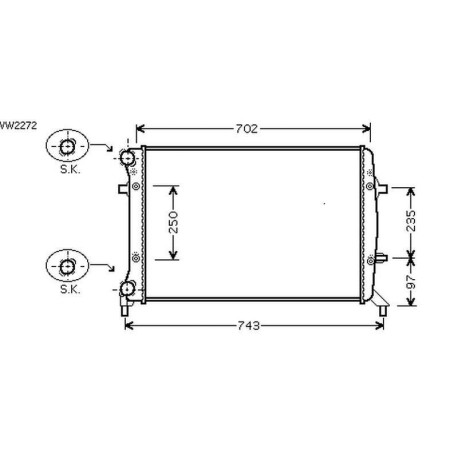 Radiateur eau EOS 03- 650x415x34