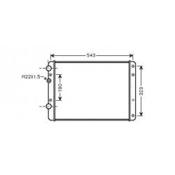 Radiateur eau Volkswagen VW POLO/LUPO99-01 377x497x27