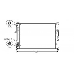 Radiateur eau PASSAT00-05 632x400x30