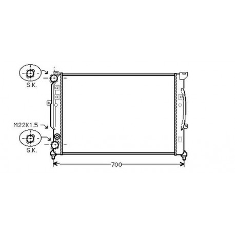Radiateur eau PASSAT00-05 632x400x30