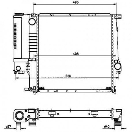  Radiateur Eau BMW E 30. BMW E36 323i.325i.328i.M/A.+/-AC 