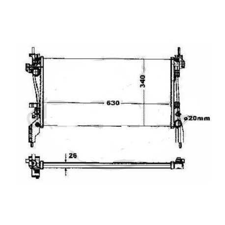 Radiateur refroidissement du moteur Peugeot Bipper apres 2008