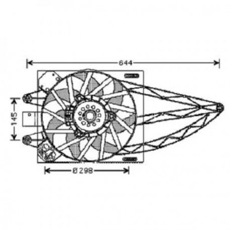 Ventilateur refroidissement du moteur Fiat Panda apres 2003