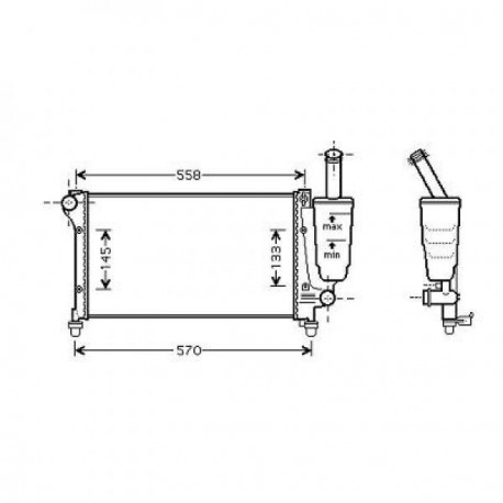 Radiateur refroidissement du moteur Fiat Panda apres 2003