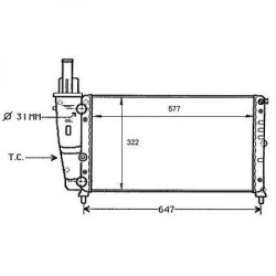 Radiateur refroidissement du moteur Fiat Punto 93-99 Lancia Ypsilon 00-03 Lancia Ypsilon 00-03
