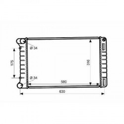 Radiateur refroidissement du moteur Fiat Punto apres 2003