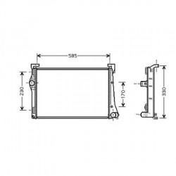 Radiateur refroidissement du moteur Fiat Idea apres 2004