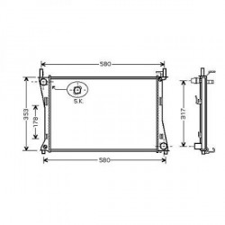 Radiateur refroidissement du moteur Ford Fiesta 02-05 Ford Fiesta 05-08 Ford Fusion apres 2002