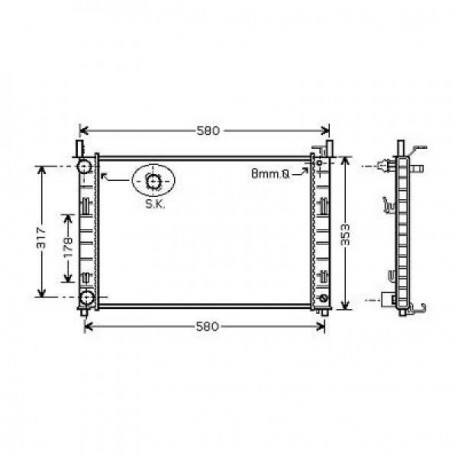 Radiateur refroidissement du moteur Ford Fiesta 02-05 Ford Fiesta 05-08 Ford Fusion apres 2002