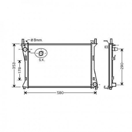 Radiateur refroidissement du moteur Ford Fusion apres 2002