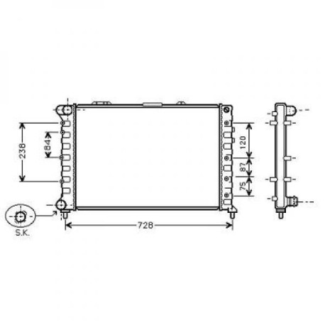  Radiateur Eau ALFA ROMEO 166 2.5+3.0.M.A.+/-AC 