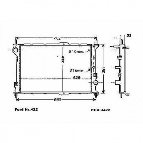 Radiateur refroidissement du moteur Ford Transit Connect 04-06