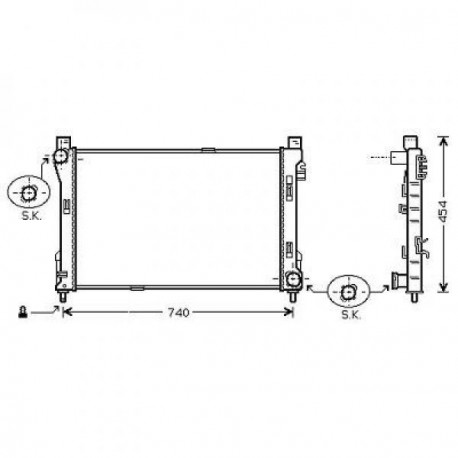 Radiateur refroidissement du moteur Mercedes Classe C W203 00-04 180-320 Mercedes Classe C W203 04-06 180-320