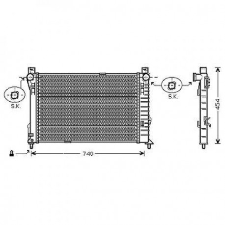 Radiateur refroidissement du moteur Mercedes Classe C W203 04-06 180-320