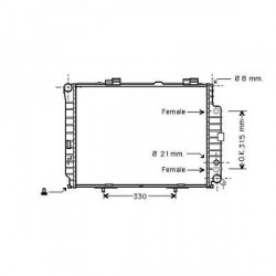 Radiateur refroidissement du moteur Mercedes Classe E W210 95-99