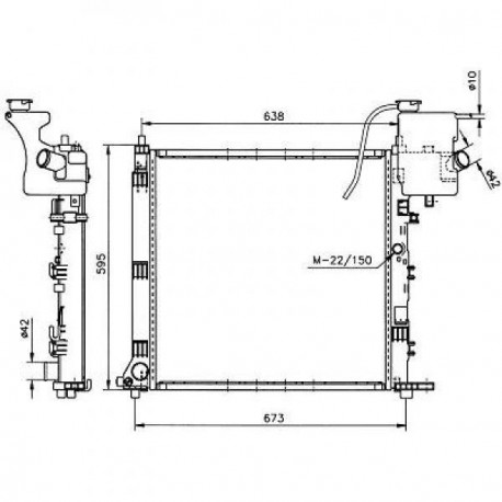 Radiateur refroidissement du moteur Mercedes Vito VAN/V-Class 96-03