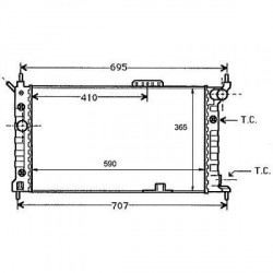 Radiateur refroidissement du moteur Opel Astra F 91-97