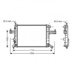 Radiateur refroidissement du moteur Opel Tigra Twin Top apres 2004 Opel Tigra Twin Top apres 2004
