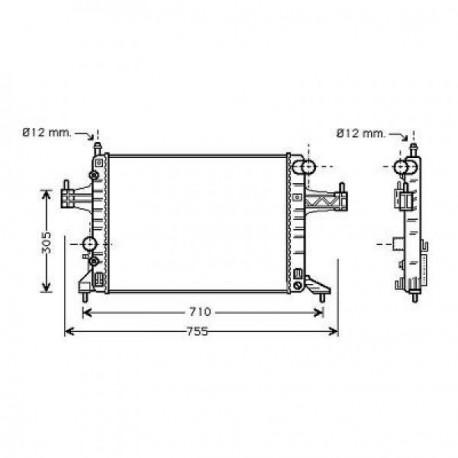 Radiateur refroidissement du moteur Opel Corsa C 03-06