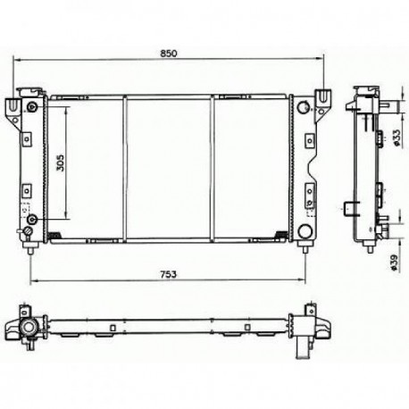  Radiateur Eau CHRYSLER VOYAGER. 3.3.3.8.M/A.+/-AC 