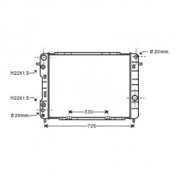 Radiateur refroidissement du moteur Opel Omega B 94-99 Opel Omega B apres 1999