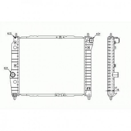Radiateur refroidissement du moteur Chevrolet / Daewoo Kalos  apres 02