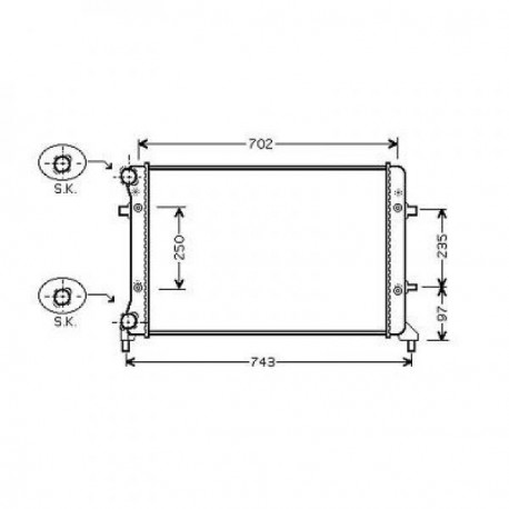 Radiateur eau EOS 03-08 650x415x30