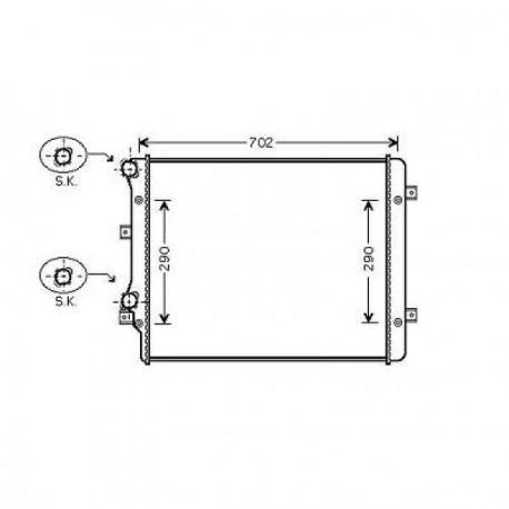 Radiateur refroidissement du moteur VolksWagen Touran 03-06 VolksWagen Touran 03-06 VolksWagen Touran 03-06 VolksWagen Touran 03