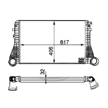 Radiateur d'air AUDI/VW08- aussi SKODA