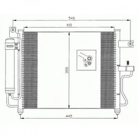 Condenseur climatisation Hyundai Accent 02-06 (4 / 5 portes) Hyundai Accent 00-02 (3 / 5 portes)