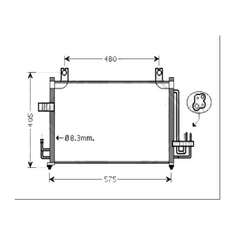 Condenseur climatisation Kia Rio 02-05 (4 / 5 portes)