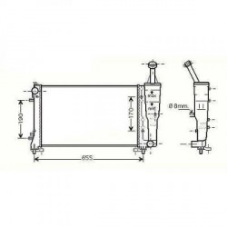 Radiateur refroidissement du moteur Fiat Idea apres 2004