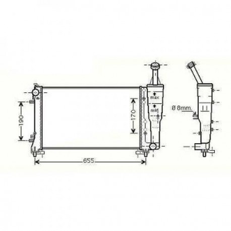 Radiateur refroidissement du moteur Fiat Idea apres 2004