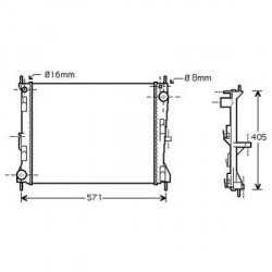 Radiateur refroidissement du moteur Renault Modus apres 2008