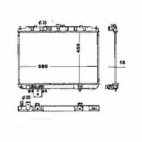 Radiateur refroidissement du moteur Nissan X-Trail (T30) 01-07