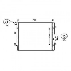 Radiateur eau GOLF 503-10 650x445x32