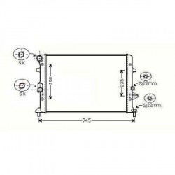 Radiateur eau GOLF 608- 650x450x34