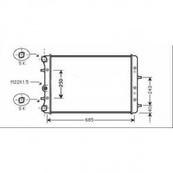 Radiateur eau FABIA/POLO00- aussi Volkswagen VW FOX 632x415
