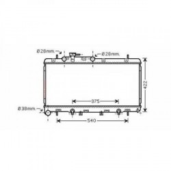 Radiateur eau SUBARU LEGACY00-03 350x697