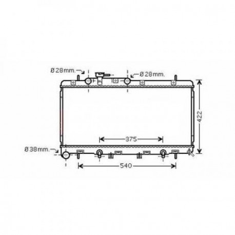 Radiateur eau SUBARU LEGACY00-03 350x697