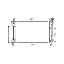 Radiateur eau AVENSIS03- 624x378x16