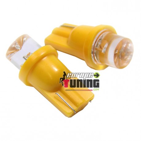 2 VEILLEUSES W5W LED T10 JAUNES (03710)