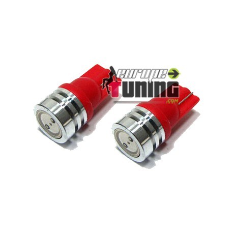 2 VEILLEUSES W5W LED T10 ROUGES (03712)