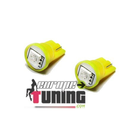 2 VEILLEUSES W5W LED T10 JAUNES (03713)