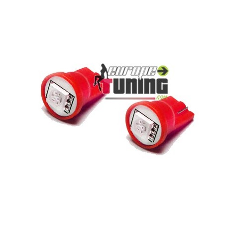 2 VEILLEUSES W5W LED T10 ROUGES (03714)